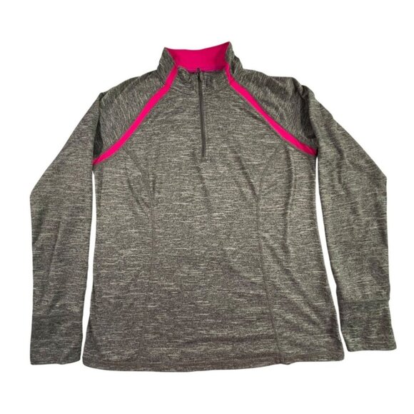 Xersion Gray/Pink Long Sleeve 1/4 Zip Athletic Top SIZE-LARGE - Picture 1 of 6